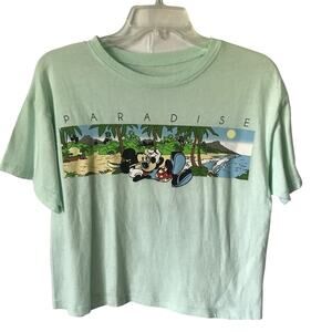 Mickey Mouse Disney Tee Shirt Medium  Womens Beach Paradise Graphic All Cotton